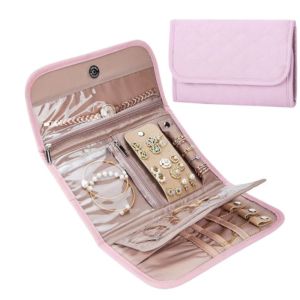 CWIE1 Fashion Foldable Jewelry Organizer Soft Portable Travel Jewelry Storage Bag Jewelry Organizer Delicate Jewelry Display Case Jewelry Storage