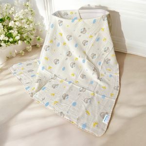 Khăn tắm cho bé Dolphin vải Muslin 2 lớp mềm mại thấm hút làm chăn cho bé sơ sinh size 70x90cm