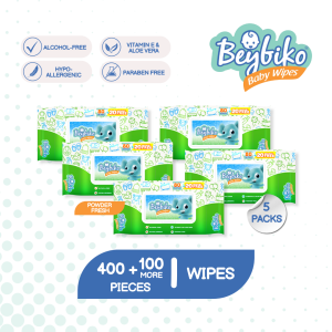 Beybiko Baby Wipes 80 sheets + 20 sheets free X 5 Pack
