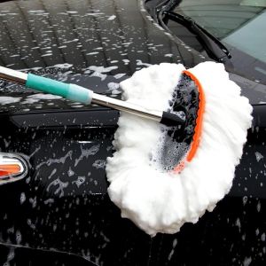 Cây Lau Rửa Xe Ô Tô Cán Dài Lông Mềm 1.25m Cán Chổi Có Thể Kéo Dài-HAUSE