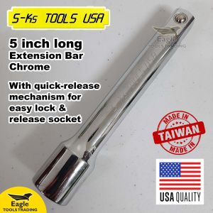 S-KS Tools 1/2-Inch Drive 5-Inch Extension Bar – Chrome Finish Durable Socket Wrench Extension Tool