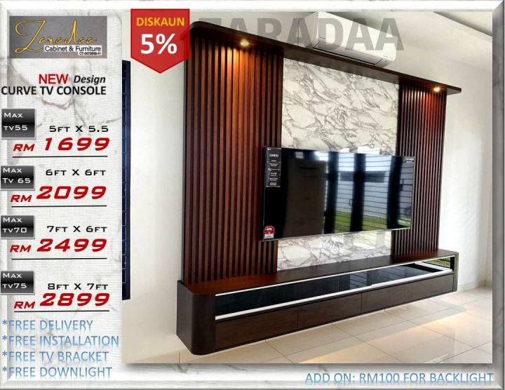 FREE INSTALL & BRACKET TV NEW DESIGN ZARADAA TV Cabinet Modern ...