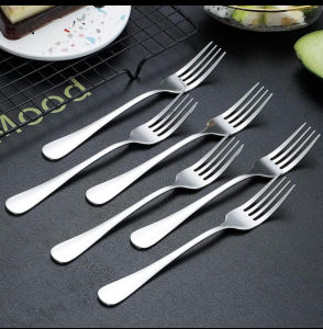 Combo 6 Chiếc Nĩa(Dĩa)Giá rẻ INOX Chất Lượng Dày Đẹp Gia Đình Nhà Hàng Buffet-Beefsteak (có 3 cỡ)