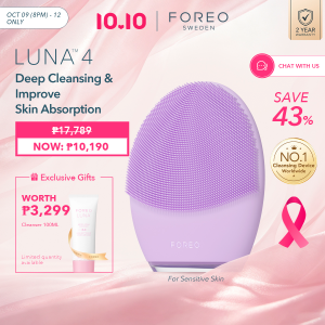 FOREO LUNA 4 Facial Cleansing Brush for Sensitive Skin - Clinically Proven Face Skin Care Tool | Deep Facial Cleanser & Firming Face Massager Device