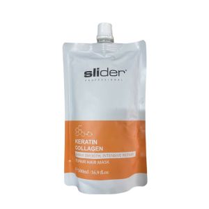 Kem hấp dầu ủ tóc túi Slider Keratin EN134 phục hồi tóc hư tổn chẻ ngọn khô sơ suôn mượt 500ml