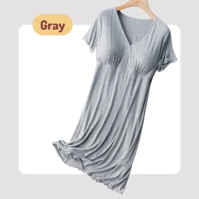 Maternity Dress Breastfeeding Nursing Sleepwear Nightgown Pregnancy Pyjamas