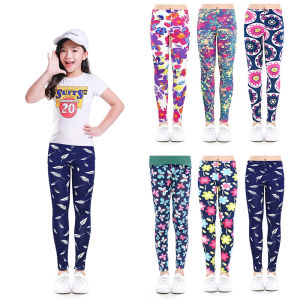 Girls Leggings Soft Cotton Pencil Pants Kids Trousers Print Flower Skinny Baby Girl Clothes
