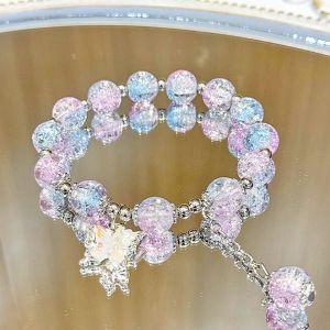 สร้อยข้อมือลูกปัดผีเสื้อแตกสร้อยข้อมือผู้หญิงเฉพาะสร้อยข้อมือลูกปัดคริสตัลเด็กเครื่องประดับอุปกรณ์เสริมอเนกประสงค์ฤดูร้อนแฟชั่น