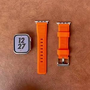 No Mad Rugged Band Silicone Strap for Ultra 3 49mm Series 11 46mm 45mm 44mm Watchband Sport Silicone Band with Metal Connector for Series 10 9 8 7 6 5 4 SE3 Band