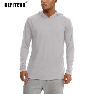 KEFITEVD UPF 50 + Áo thun nam dài tay Áo hoodie chống nắng / chống tia cực tím Đi bộ đường dài ngoài trời Áo thun chống nắng Áo sơ mi nam Hoodie2026