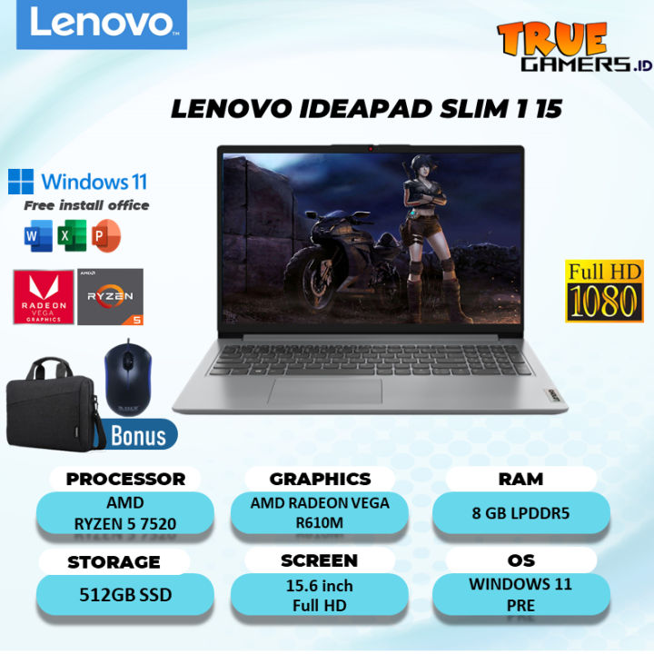 LENOVO LENOVO IDEAPAD SLIM 15 RYZEN 7520 8GB 512SSD VEGA7 - Main Image