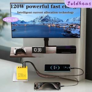 Joldhans 120W Charger Fast Charging 4 Port USB C QC 3.0 Mobile Phone Charger Adapter For IPhone 16 15 Samsung Xiaomi Huawei Wall Charger