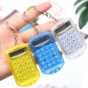 1PC Portable Mini Calculator Key Chain Students Practical Stationery Keychains Evaluator Pendant Key Ring Gift for Office School h260728