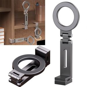 KJ57K แบบพับได้ ที่วางโทรศัพท์แบบแม่เหล็ก ขายึดปรับได้ 360 ° หมุน ที่วางโทรศัพท์สำหรับเดินทาง หลายฟังก์ชัน แม่เหล็กแรงสูง ที่วางโทรศัพท์รูปเครื่องบิน โทรศัพท์มือถือ