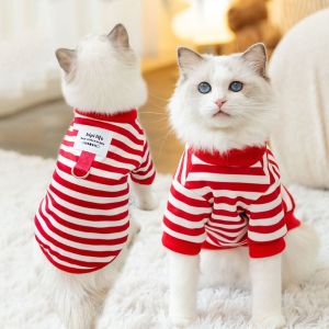 PERNEAKY Polyester Dog Striped Hoodie Soft with D-ring Dog Traction Hoodie Pet Striped Shirt Breathable Pet Harness Sweatshirt Spring
