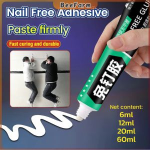 B.F. Strong Nail Free Adhesive Super Glue Quick-Drying No-Punch Adhesive For Plastic Glass Metal