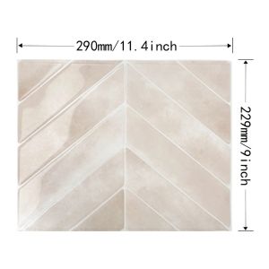 XENMART Self-adhesive Peel and Stick Backsplash 11.4" x 9" Waterproof Wall Tile Durable 3D Stick Tile for Kitchen Bathroom