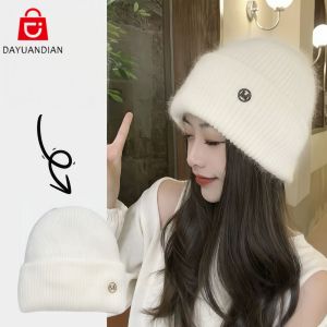 DAYUANDIAN ฤดูใบไม้ร่วง / ฤดูหนาวหมวกผ้าขนสัตว์ผู้หญิง หมวกอุ่นหนาสำหรับผู้หญิงเหมาะสำหรับกลางแจ้ง