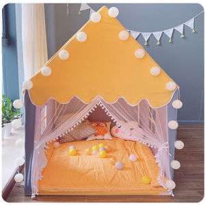 <𝙇𝙖𝙯𝙈𝙖𝙡𝙡> Large Portable Prince Princess Castle Tent Kids Children Play House Outdoor Indoor Tents