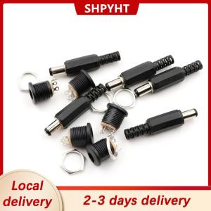 [COD] SHPYHT Local delivery Ship within 24 hours 10 Pcs 5.5mm x 2.1mm Male DC Power Plug Connector Screw Lock Female Panel Socket