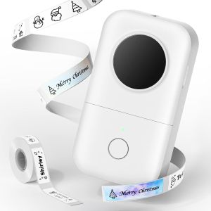 Memoqueen D30 Label Maker Machine with Tape - Bluetooth Thermal PortableLabel Printer Labeler Sticker Maker Compatible with Phomemo D30 iOS&Android for Home Office OrganizationWhite