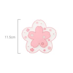 1PC Kawaii Coasters Japanese Style Sakura Coffee Cup Coaster Sakura Insulated Table Mat Tea Milk Cup Home Decoration Drinkware