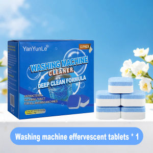 【 In Stock 】12PCS/BOX Washing Machine Effervescent Tablets Washing Machine Cleaner Deep Cleaning Washing Machine Descaling Agent Pencuci Mesin Basuh 洗衣机清洗剂
