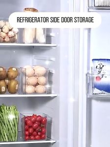 Transparent Multipurpose PET PlasticFridge Organizer Bin Refrigerator Side Door Storage Shelf Basket COD