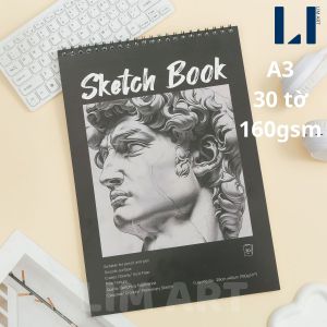Sổ Vẽ Sketch Book Lò Xo – Giấy Vẽ 160gsm Giấy Không Chứa Axit Chống Ố Vàng Bề Mặt Có Độ Nhám Nhẹ (A3/A4/A5) LIM ART