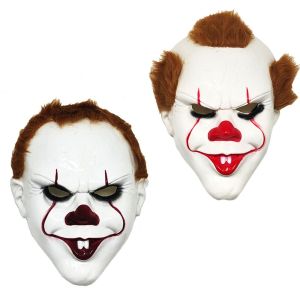 TESDFD น่ากลัว แต่งตัว อุปกรณ์ปาร์ตี้ Pennywise หมวกกันน็อค ผู้ใหญ่ สตีเฟ่นคิง ตัวตลก ฮาโลวีน อุปกรณ์ประกอบฉากคอสเพลย์ สยองขวัญ