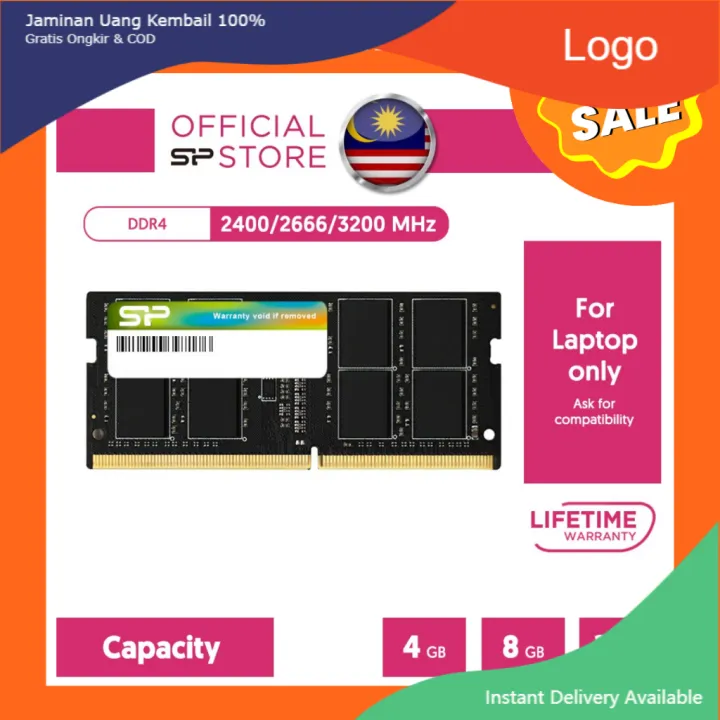 Silicon Power DDR4 Laptop Memory RAM 4GB/8GB/16GB SODIMM 2133/2400/2666/3200Mhz Notebook Ram 1.2V Memory