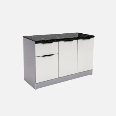 [NEW ARRIVAL] Como Home 3 Door Kitchen Cabinet with Drawer | Solid Surface Top with Gloss Protective Lamination