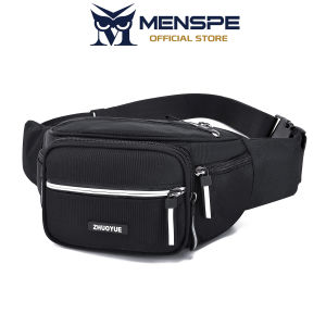 MENSPE Mens Waist Bag Multi Functional Chest Bag Waterproof Sports Bag Large Capacity Casual Bag Street Bag