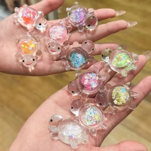 OWMXZL 10pcs Glow in The Dark Turtle Figurines Resin Vibrant Colorful Mini Resin Animals Cute Ocean Animal Themed Miniature Figurines Indoor Decor