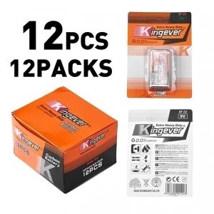 Kingever 100% Orignal 1pcs/Pack Extra Heavy Duty 6f22 9v Battery