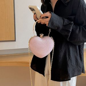 MAXI รักรูปร่าง กระเป๋างานเลี้ยงตอนเย็น พลอยเทียมเทียม กลิตเตอร์ กระเป๋าถือแบบกล่อง แบบพกพาได้ กระเป๋า Crossbody กระเป๋าคลัทช์สตรี ปาร์ตี้งานปาร์ตี้