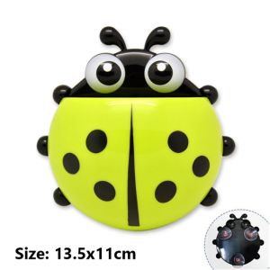 YESPERY Creative cartoon ladybug shape toothbrush holder toothbrush holder suction cup toiletries rack toothbrush toothpaste holder #1