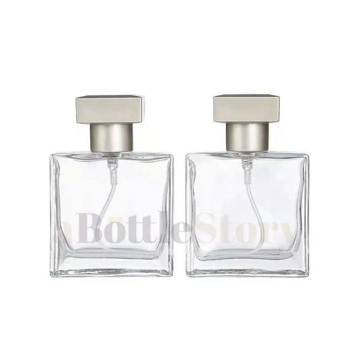 Luxury Square EMPTY Refillable Fragrance Perfume Cologne Clear