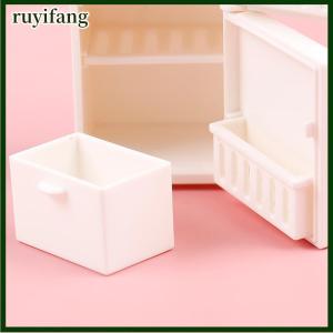 ruyifang Dollhouse Miniature Bench ตู้เย็นของเล่นห้องครัวเฟอร์นิเจอร์ตกแต่งบ้าน