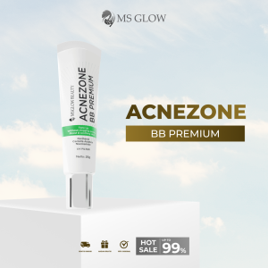 MS GLOW ACNE ZONE BB PREMIUM PENCERAH WAJAH SAMARKAN NODA HITAM WAJAH