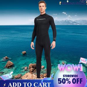 【Chinatera】Men Diving Protection Clothes Long Sleeve Sunscreen Snorkeling Surfing Swimsuit with Zipper Elastic Anti-scratch Breathable Water Sports Equipment