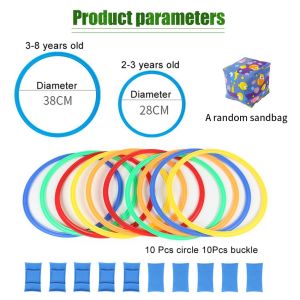 WEIHUIMEI แหวนกระโดดขนาด28/38ซม. ชุด10ชิ้นส่งเสริมพัฒนาการเด็กสำหรับเด็กชายและเด็กหญิง ของเล่นสําหรับเด็ก ของเล่น
