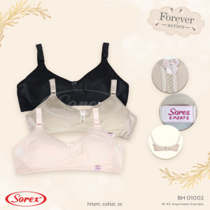 Sorex 01002 Pakaian Dalam Wanita Sport Bra / BH Basic Wanita Tanpa Kawat COD by Fiachi Store