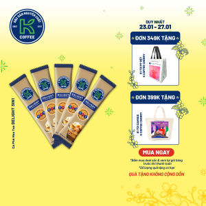 Cà Phê Hòa Tan Sữa/Đen K Coffee 17g - Thơm Ngon Đậm Vị [Combo 10 Gói]