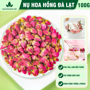 Nụ hoa hồng khô Đà Lạt 100g trà hoa hồng sấy khô nguyên nụ dùng pha trà decor trang trí