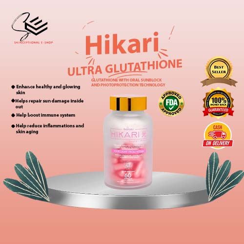 hikari ultra glutathione fda approved ORIGINAL HIKARI ULTRA - Premium Japan Glutathione With Oral Sunblock and Photoprotection Technology - GLUTATHIONE FERNBLOCK CRYSTAL TOMATO VITAMIN C AND ZINC