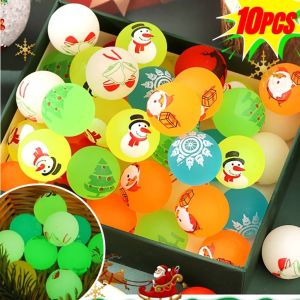 YOUSHI TOP 10pcs/set Glow In The Dark Christmas Elastic Ball Toys Christmas Solid Jumping Ball Luminous Bouncy Ball Xmas Gifts Random Christmas Decorations Children Gift