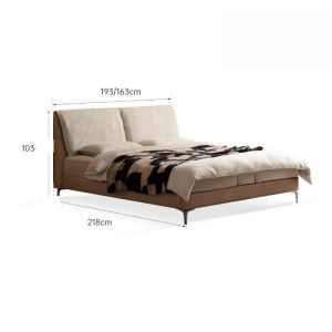 Nordic Fabric Bed - King Size Elephant Ear Soft Cushion Removable Wash