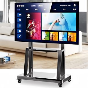 Solid Mobile TV Trolley Rolling TV Floor Stand Mount Universal Flat Panel 32-65 Inch