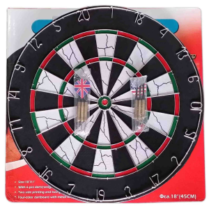 Professional & Leisure Flocking Dual Side Tournament Dart Board 18" x 1" (Free 6 Darts)